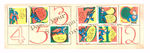 “SUPERMAN-TIM PRESS CARD” W/EIGHT OF 12 RARE STAMPS.