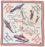 WWII "REMEMBER PEARL HARBOR" HANKY & GRAPHIC ANTI-AXIS SIGN.