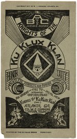 "KNIGHTS OF THE KU KLUX KLAN" GRAPHIC 1917 PAMPHLET.