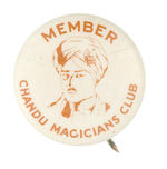 “MEMBER CHANDU MAGICIAN’S CLUB” RARE BUTTON FROM HAKE COLLECTION.