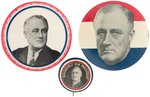 TRIO OF FRANKLIN D. ROOSEVELT CAMPAIGN BUTTONS.