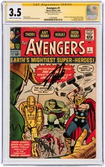 "AVENGERS" #1 SEPTEMBER 1963 CGC 3.5 VG- STAN LEE SIGNATURE SERIES (FIRST AVENGERS).