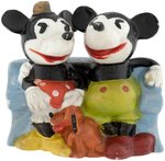 MICKEY & MINNIE MOUSE BISQUE TOOTHBRUSH HOLDER.