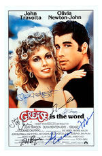 "GREASE" CAST-SIGNED MASTERPRINT REPRODUCTION POSTER.