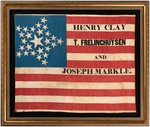 SUPERB "HENRY CLAY T. FRELINGHUYSEN AND JOSEPH MARKLE" PENNSYLVANIA COATTAIL CAMPAIGN FLAG.