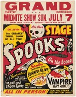 "SPOOKS ON THE LOOSE" 1950s SPOOK SHOW POSTER.