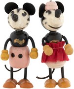 "MICKEY/MINNIE MOUSE" SMALL SIZE FUN-E-FLEX FIGURES (RARE PINK COLOR VARIETY).