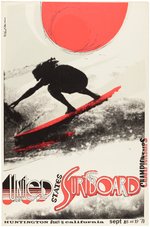 "UNITED STATES SURFBOARD CHAMPIONSHIPS" 1970 POSTER WITH EARL NEWMAN ART.