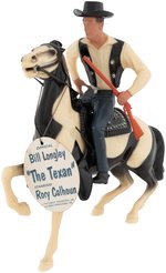 "THE TEXAN" BILL LONGLEY/RORY CALHOUN HARTLAND FIGURE & HORSE WITH TAG.