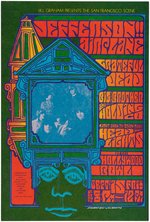 BILL GRAHAM CONCERT POSTER BG-81 FEATURING JEFFERSON AIRPLANE & THE GRATEFUL DEAD.