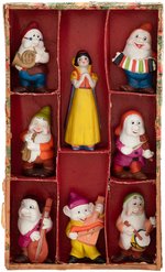 SNOW WHITE AND THE SEVEN DWARFS MUSICIAN LARGE SIZE BOXED BISQUE SET.