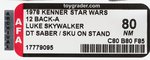 "STAR WARS - LUKE SKYWALKER" 12 BACK-A AFA 80 NM (DOUBLE-TELESCOPING - SKU ON FOOTER).