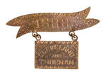 "CLEVELAND AND THURMAN 1888" MATCHING PIN TO THE HARRISON/MORTON GUN VERSION.