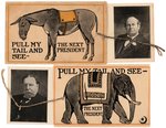 BRYAN AND TAFT FOUR MECHANICAL POST CARDS PLUS ADVERTISING CARD.