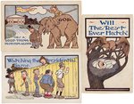 TRIO OF TAFT CARTOON POSTCARDS INCLUDING TEDDY ROOSEVELT REFERENCES.