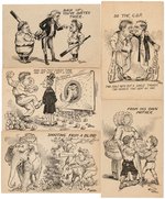 COLLECTION OF FIVE 1912 ROOSEVELT CARTOON POSTCARDS INCLUDING BASEBALL THEME.