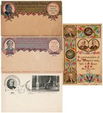 FOUR McKINLEY AND BRYAN POSTCARDS INCLUDING 1900 ROOSEVELT JUGATE.