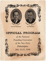 HENRY WALLACE PROGRESSIVE PARTY MATERIAL INCLUDING NEBRASKA POSTER, POSTCARD AND MORE.