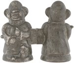 THE YELLOW KID FIGURAL PEWTER ICE CREAM MOLD.