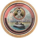 BLOCKADE-BREAKING GERMAN MERCHANT SUBMARINE 1916 VISIT TO BALTIMORE RARE PAPERWEIGHT MIRROR.