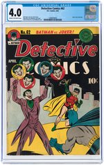 "DETECTIVE COMICS" #62 APRIL 1942 CGC 4.0 VG.