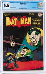 "BATMAN" #37 OCTOBER-NOVEMBER 1946 CGC 5.5 FINE-.