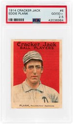 1914 CRACKER JACK EDDIE PLANK #6 PSA GOOD+ 2.5.