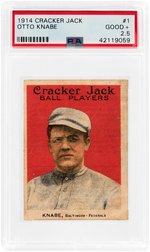 1914 CRACKER JACK OTTO KNABE #1 PSA GOOD+ 2.5.