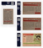 1950s TOPPS AND BOWMAN BASEBALL HOF CARD LOT OF FOUR PSA GRADED.