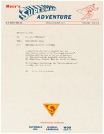 "MACY'S SUPERMAN ADVENTURE" UNIQUE TYPED LETTER.