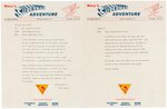 "MACY'S SUPERMAN ADVENTURE" UNIQUE TYPED LETTER.