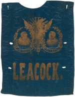 HARRISON AND MORTON 1888 "LEACOCK" PENNSYLVANIA TORCHLIGHT PARADE BIB.