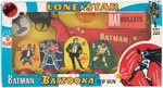 "BATMAN 'BATZOOKA' POP GUN" BOXED LONESTAR SET.