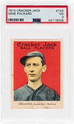 1915 CRACKER JACK GENE PACKARD #142 PSA VG 3.