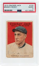 1915 CRACKER JACK BRANCH RICKEY #133 PSA GOOD 2.