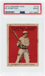 1915 CRACKER JACK ED KONETCHY #118 PSA GOOD 2.