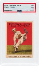 1915 CRACKER JACK FRANK SMITH #90 PSA VG 3.