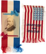 BENJAMIN HARRISON CAMPAIGN RIBBON PAIR.