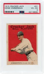 1915 CRACKER JACK HEINIE ZIMMERMAN #21 PSA VG-EX 4.