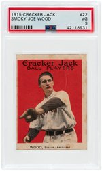 1915 CRACKER JACK SMOKEY JOE WOOD #22 PSA VG 3.