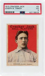 1915 CRACKER JACK JOSEPH B. TINKER #3 PSA VG 3.