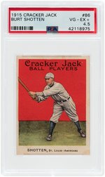 1915 CRACKER JACK BURT SHOTTEN #86 PSA VG-EX+ 4.5.