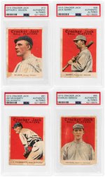 1915 CRACKER JACK LOT OF EIGHT PSA GRADED AUTHENTIC ALTERED.