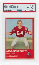 1963 FLEER NICK BUONICONTI #10 ROOKIE CARD PSA NM-MT 8.