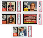 1962 TOPPS FOOTBALL HOF LOT OF SIX PSA GRADED.