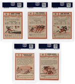 1962 TOPPS FOOTBALL HOF LOT OF SIX PSA GRADED.