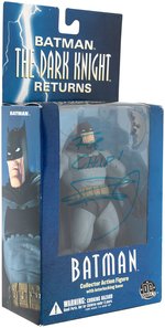 DARK KNIGHT FRANK MILLER SIGNED BATMAN ACTION FIGURE & CHIP KIDD SIGNED "DARK KNIGHT III" COMIC.