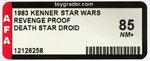 "STAR WARS: REVENGE OF THE JEDI - DEATH STAR DROID" PROOF CARD AFA 85 NM+.