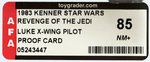 "STAR WARS: REVENGE OF THE JEDI - LUKE SKYWALKER (X-WING FIGHTER PILOT)" PROOF CARD AFA 85 NM+.