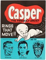 UNIVERSAL MONSTER FLICKER RING SET (COLOR VARIETY) & CASPER THE FRIENDLY GHOST RING VENDING PAPER.